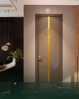 Modern Luxury: 3D HDHMR Door with Elegant Deco Paint Finish Modern Luxury: 3D HDHMR Door with Elegant Deco Paint Finish