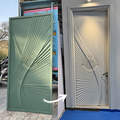 50mm HDHMR Wave Design Door – Gloss PU Finish with Frame (8x3 ft) 50mm HDHMR Wave Design Door – Gloss PU Finish with Frame (8x3 ft)