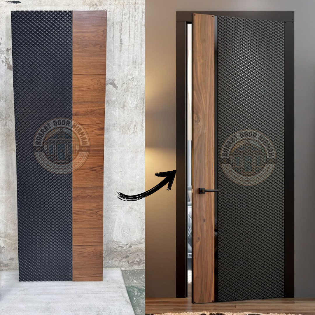 Modern Veneer & PU Painted Door with HDHMR Core & WPC Frame – Premium Entrance Door Modern Veneer & PU Painted Door with HDHMR Core & WPC Frame – Premium Entrance Door